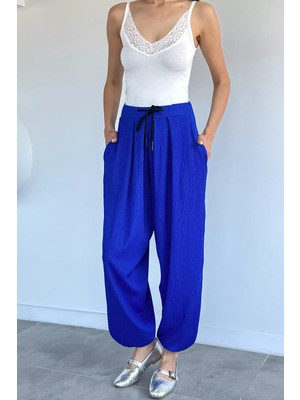 Gülseli Bel Lastikli Şalvar Pantolon P-00022206