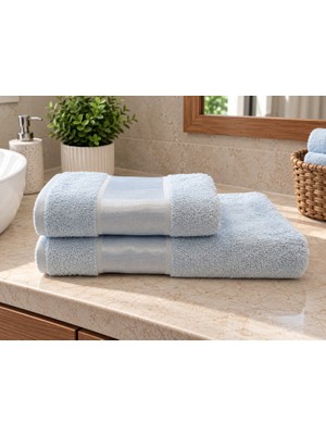 Tanem Home %100 Pamuklu 2'li Havlu Seti 50X90 El ve Yüz Havlusu + 70X140 Banyo Havlusu, Bordürlü