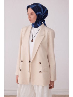 Belli Soyut Desen %100 Twill Ipek Eşarp BE29-38
