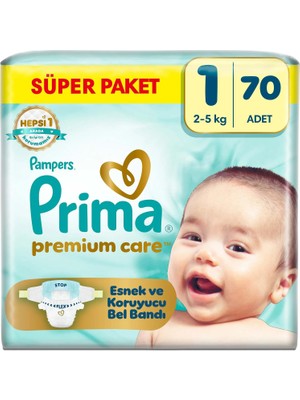 Prima Bebek Bezi Premium Care 1 Numara 70 Adet Ekonomik Paket