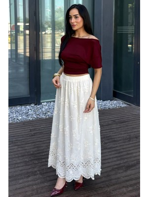 Gülseli Kadın Astarlı Papatyalı Etek P-00021864