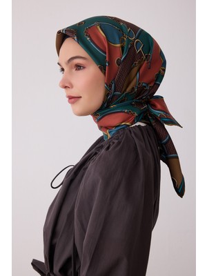 Belli Geometrik Desen %100 Twill Ipek Eşarp BE00-01