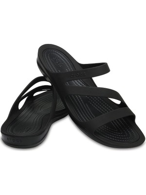 Crocs Swiftwater Kadın Sandalet Düz Topuklu Siyah Renk Rahat Kullanım İçin Özel Tasarım