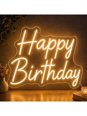 Doğum Günü Neon Yazı “happy Birthday” – LED Dekor Işık