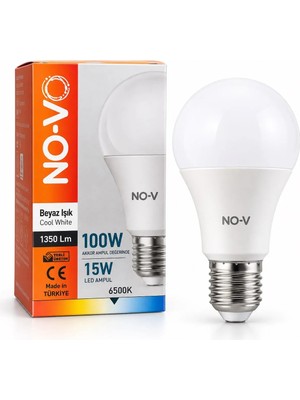 No-vo 15W LED Ampul E27 Beyaz Işık 6500K