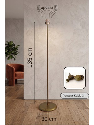 Apcasa Decor Gold Sade Metal Lambader Ayağı