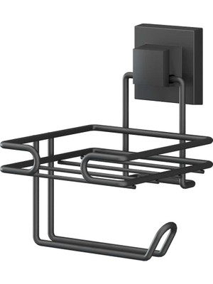 Tekno-tel Teknotel Easyfıx Yapışkanlı Tuvalet Kağıtlık Mat Siyah Paslanmaz Malzeme ile Dekoratif EF275