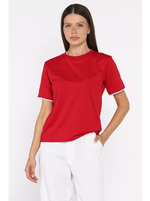 Gülseli Kadın Çift Yaka Basic Tişört P-00021701