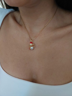 Belirtilmemiş Kadın Gold Ince Zincir Yılbaşı Christmas Temalı Kolye