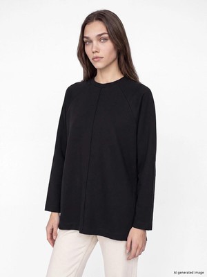 LC Waikiki Soft Touch Oversize Kadın Sweatshirt Tunik  (W6)
