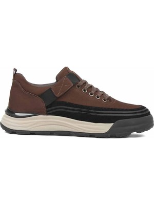 Celal Gültekin Erkek Kahverengi Nubuk Siyah Süet Deri Sneaker
