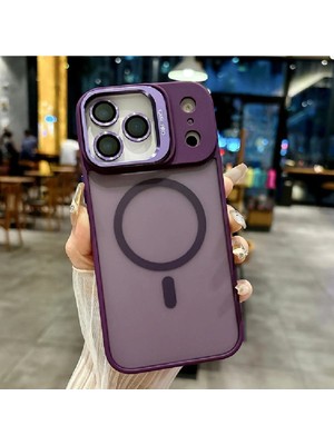 Emybox iPhone 17 Pro Magsafe Destekli Mat Buzlu Şeffaf Telefon Kılıfı Kamera Stantlı Lens Koruyucu Hediye