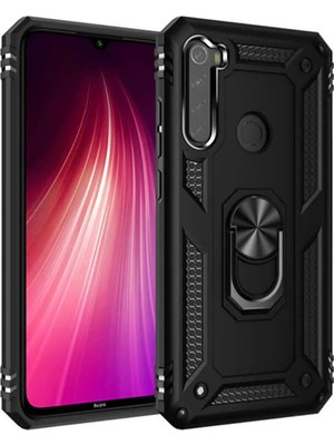 Emybox Redmi Note 8 Yüzük Stantlı Kamera Korumalı Köşe Korumalı Armor Tank Zırh Telefon Kılıfı Kapak