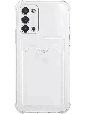 Emybox Galaxy A31 Kamera Köşe Korumalı Darbe Emici Silikon Şeffaf Kartlıklı Telefon Kılıfı Kapak