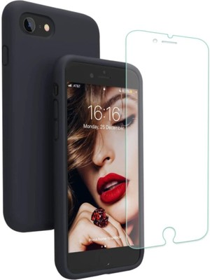 Emybox Iphone 7 Plus 8 Plus Içi Kadife Soft Lansman Silikon Telefon Kılıfı - Ekran Koruyucu Hediye