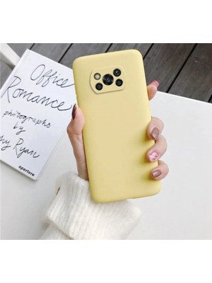 Emybox Xiaomi Poco X3 Nfc / X3 Pro Uyumlu Içi Kadife Kamera Korumalı Lansman Silikon Telefon Kılıfı Sarı