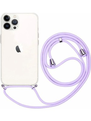 Emybox Iphone 14 Pro Max Uyumlu Boyundan Askılı Şeffaf Darbe Emici Antishock Silikon Telefon Kılıfı
