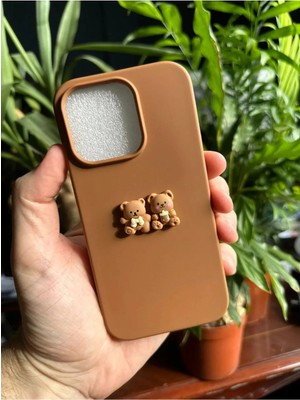 Emybox Apple Iphone 13 Pro Uyumlu Silikon Içi Kadife Lansman Sevimli Ayıcıklı Tasarım Telefon Kılıfı
