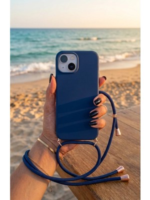 Emybox Iphone 15 / 14 / 13 Uyumlu Askılı Yumuşak Silikon Içi Kadife Telefon Kılıfı Ip 130 cm