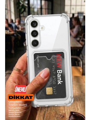 Emybox Samsung S23 Ultra Şeffaf Kartlıklı Telefon Kılıfı | Darbe Emici Köşe Korumalı
