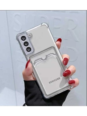 Emybox Samsung Galaxy S20 Fe Uyumlu Şeffaf Silikon Antishock Şeffaf Kamera Korumalı Kartlık Kılıf