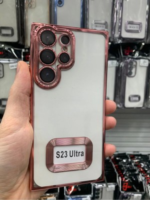 Emybox Samsung Galaxy S23 Ultra Kamera Lens Korumalı Şeffaf Yumuşak Silikon Telefon Kılıfı Kapak