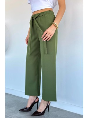 Gülseli Kadın Bel Bağlamalı Bol Paça Pantolon P-00021124