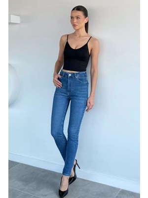 Gülseli Kadın Yüksek Bel Jean Kot Pantolon P-00020427