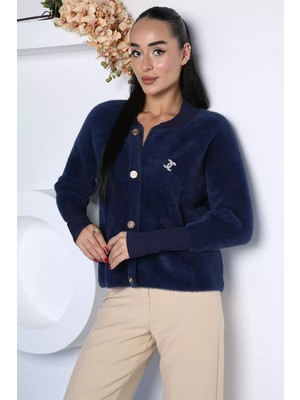 Gülseli Broşlu Şardonlu Triko Ceket (S,m,l,xl Uyumludur P-00018208