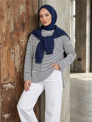 Foremia Çizgili Oysho Tunik-Lacivert -