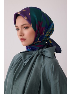 Belli Obje Desen %100 Twill Ipek Eşarp BE09-80