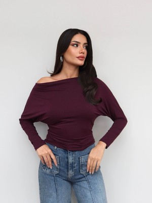 Esra Helvacı Düşük Omuz Uzun Kol Bluz