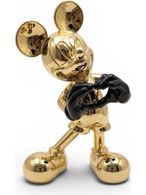 Greenmall Mickey Mouse Love Dekoratif Biblo – Altın 30 cm