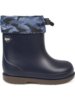 Igor Bimbi Camo Yağmur Çizmesi Çocuk Marino Lacivert PVC Malzeme Kaymaz Taban Özellikli W10212-003