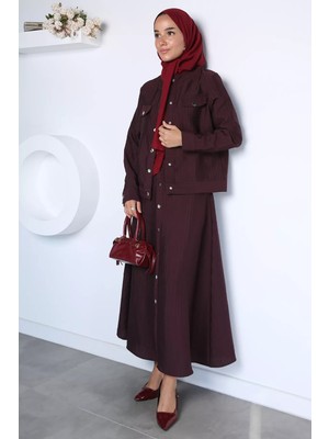 Julude Ön Çıtçıtlı Ceket Etek Tesettür Ikili Takım P-00023073