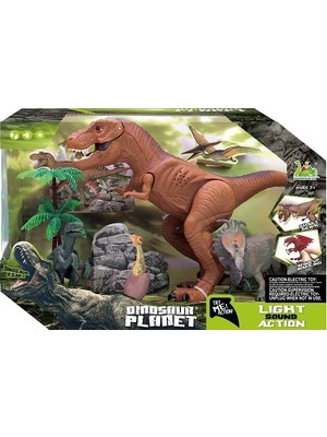 MEGA Dinozor Sesli Işıklı Renkli Oyuncak 5 - 7 Yaş Erkek Çocuklar İçin Eğlenceli Hediye-RS006-2