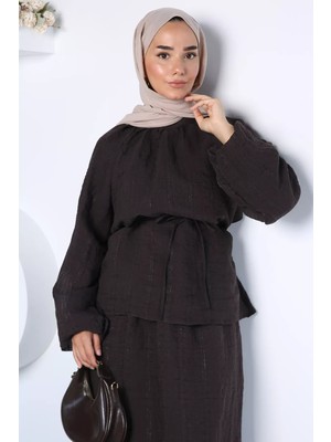 Julude Bel Bağcıklı Astarlı Tesettür Bluz P-00022977