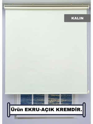 Esdeh Düz Stor Perde - Kalın Mat Stor Güneşlik Kumaş (Keten Dokulu) - Alüminyum Kasa - Eteği DİLİMSİZ/DÜZ