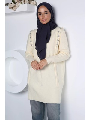 Julude Gülseli Taş Işlemeli Tesettür Triko Tunik P-00023160
