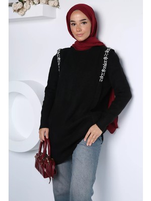 Julude Gülseli Taş Işlemeli Tesettür Triko Tunik P-00023160
