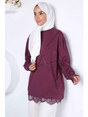 Julude Modern Payet Desenli Şık Tesettür Tunik P-00022996
