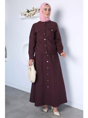 Julude Ön Çıtçıtlı Ceket Etek Tesettür Ikili Takım P-00022970