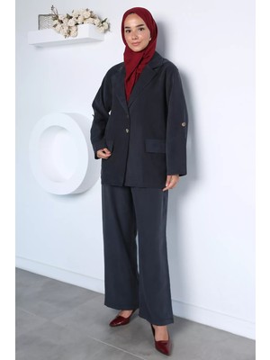 Julude Kruvaze Yaka Ceket Pantolon Tessettür Ikili Takım P-00022969