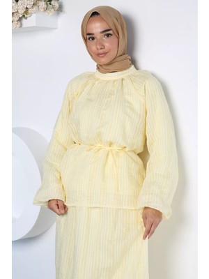 Julude Bel Bağcıklı Astarlı Tesettür Bluz P-00022977