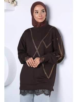 Julude Modern Payet Desenli Şık Tesettür Tunik P-00022996