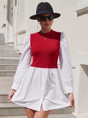 Mass Fashion Kadın Kısa Gömlek Elbise