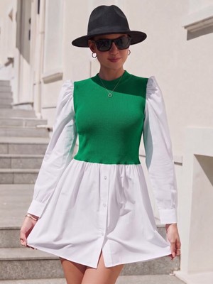 Mass Fashion Kadın Kısa Gömlek Elbise