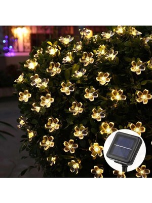 St. Morritz 20 Ledli Solar Çiçekli Sarı Renkli Bahçe Aydınlatma Dekorasyon Güneş Enerjili Balkon Parti