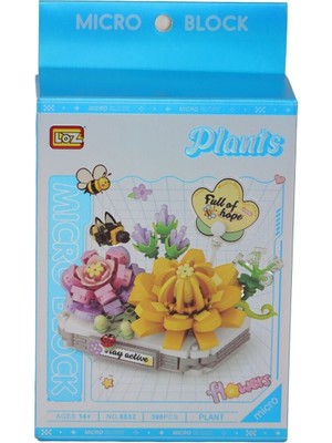LZ8832 Loz  Kremsi Yeşim Lotus   Block Oyuncak