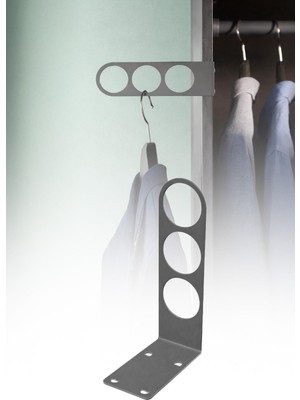 Omilife Metal 3 Bölmeli Kıyafet Askısı Pantolon Askılığı Dolap İçi Düzenleyici Dayanıklı Askı